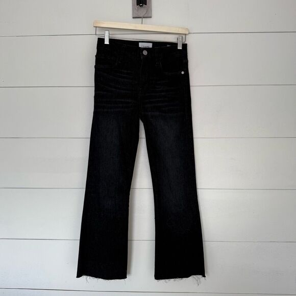 Frame Women’s 26 Le Crop Mini Boot Black Corvo Jeans New - Picture 1 of 6